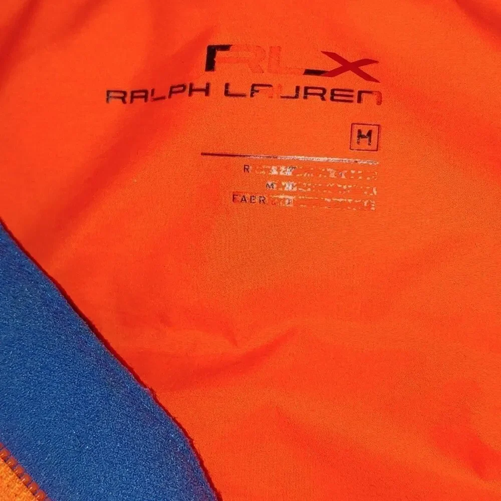 Ralph Lauren RLX 730 Boys Size M Blue/Orange LIGHTWEIGHT Puffer Jacket W/ Hood.